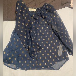 Abercrombie small blue and gold tunic